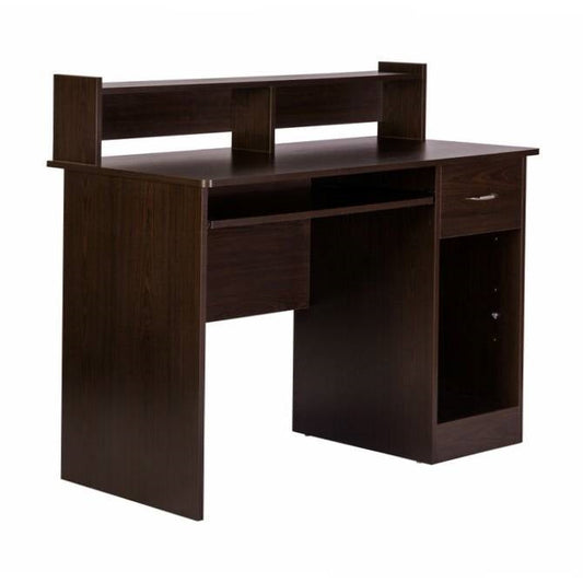 Contemporary Home Office Computer Desk in Espresso Wood Finish - Tampa Home & Garden Store