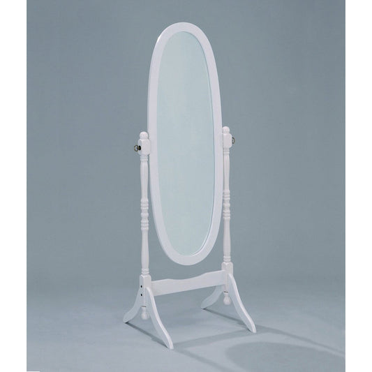 Oval Cheval Floor Mirror in White Finish - Tampa Home & Garden Store