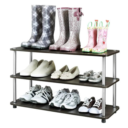 Zapatero moderno de 3 estantes Espresso - Capacidad para hasta 12 pares de zapatos