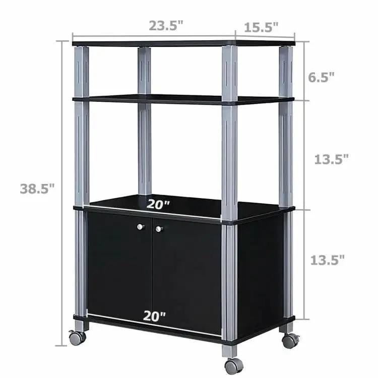 Modern 3 Shelf Kitchen Baker Rack Cart On Wheels