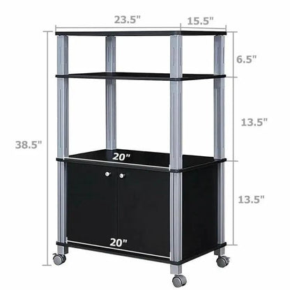 Modern 3 Shelf Kitchen Baker Rack Cart On Wheels