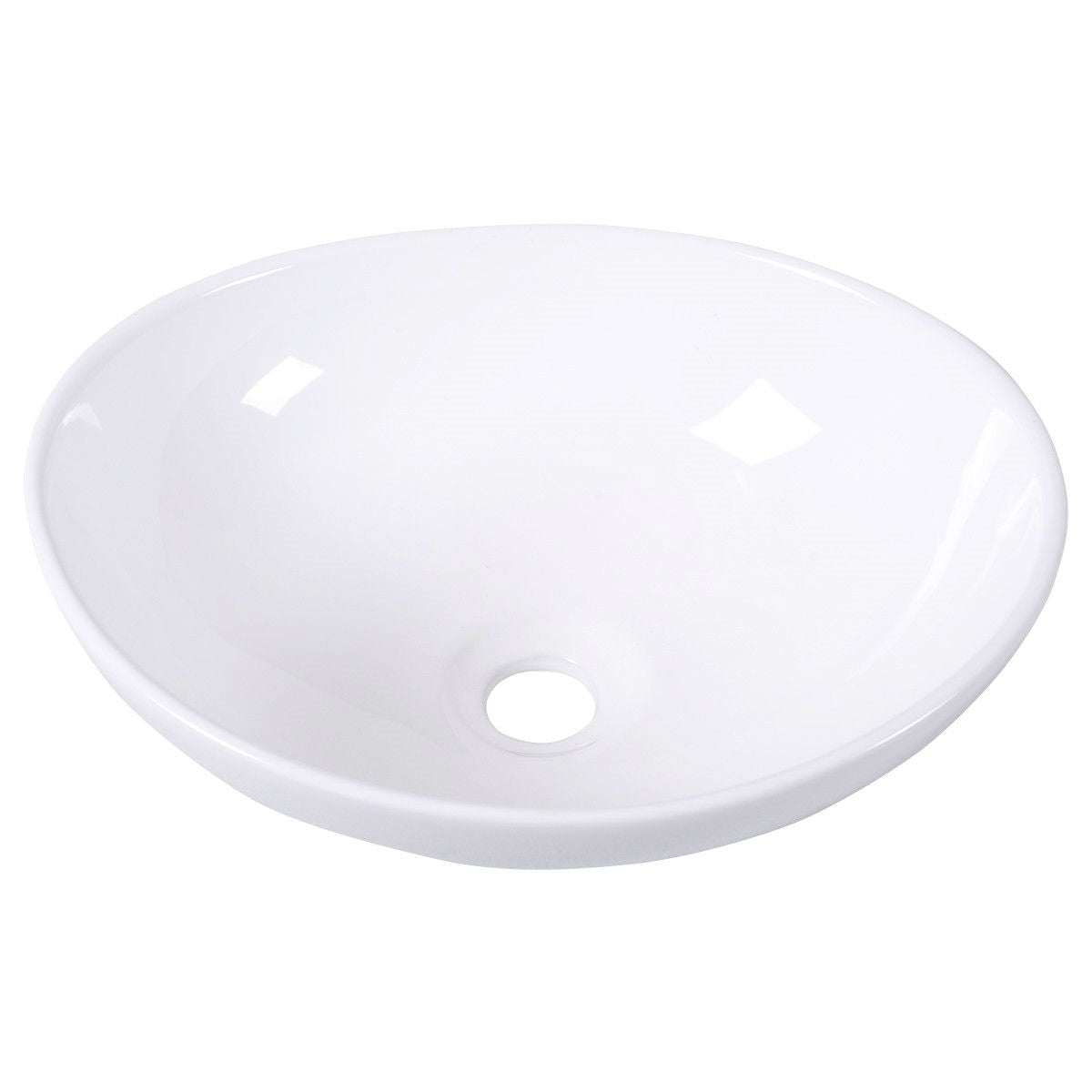 Lavabo de baño contemporáneo Oval Vessel redondo en blanco