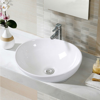 Lavabo de baño contemporáneo Oval Vessel redondo en blanco