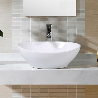 Lavabo de baño contemporáneo Oval Vessel redondo en blanco