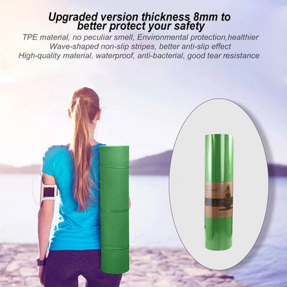 COCOBELA Dual-Sided Yoga Mat – 8mm Extra Thick, Eco-Friendly TPE – Reversible Non-Slip, Waterproof, Lightweight & Odor-Free – 72"x24" for Yoga, Pilates, Stretching & Fitness - Tampa Home & Garden Store