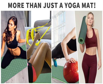 COCOBELA Dual-Sided Yoga Mat – 8mm Extra Thick, Eco-Friendly TPE – Reversible Non-Slip, Waterproof, Lightweight & Odor-Free – 72"x24" for Yoga, Pilates, Stretching & Fitness - Tampa Home & Garden Store