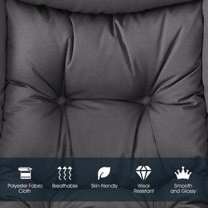 Sillón tapizado moderno con cojín y bolsillo lateral, en gris