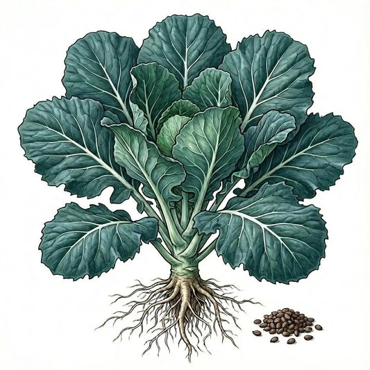 COLLARD GREEN Seeds Vates, heirloom bulk seeds from 99Heirlooms.com, lush green leaves on Tampa Home & Garden Store