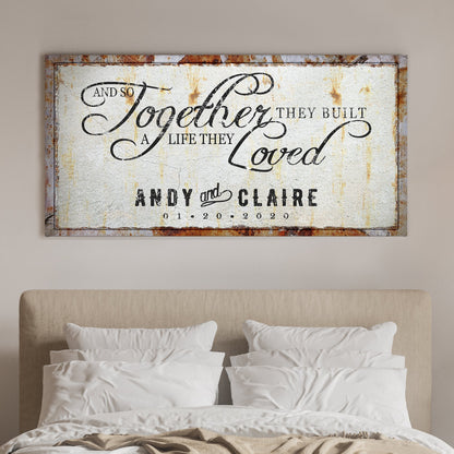 Together Sign III canvas by Tailored Canvases, rustic weathered sign on Tampa Home & Garden Store