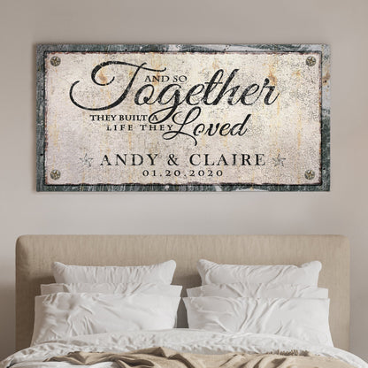 Together Sign IV canvas crafting decor by Tailored Canvases with vintage distressed plaque design on Tampa Home & Garden Store