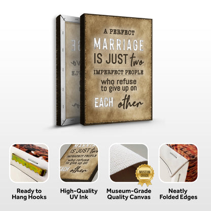 A Perfect Marriage sign canvas by Tailored Canvases; vintage parchment crafting canvas set of 2 on Tampa Home & Garden Store