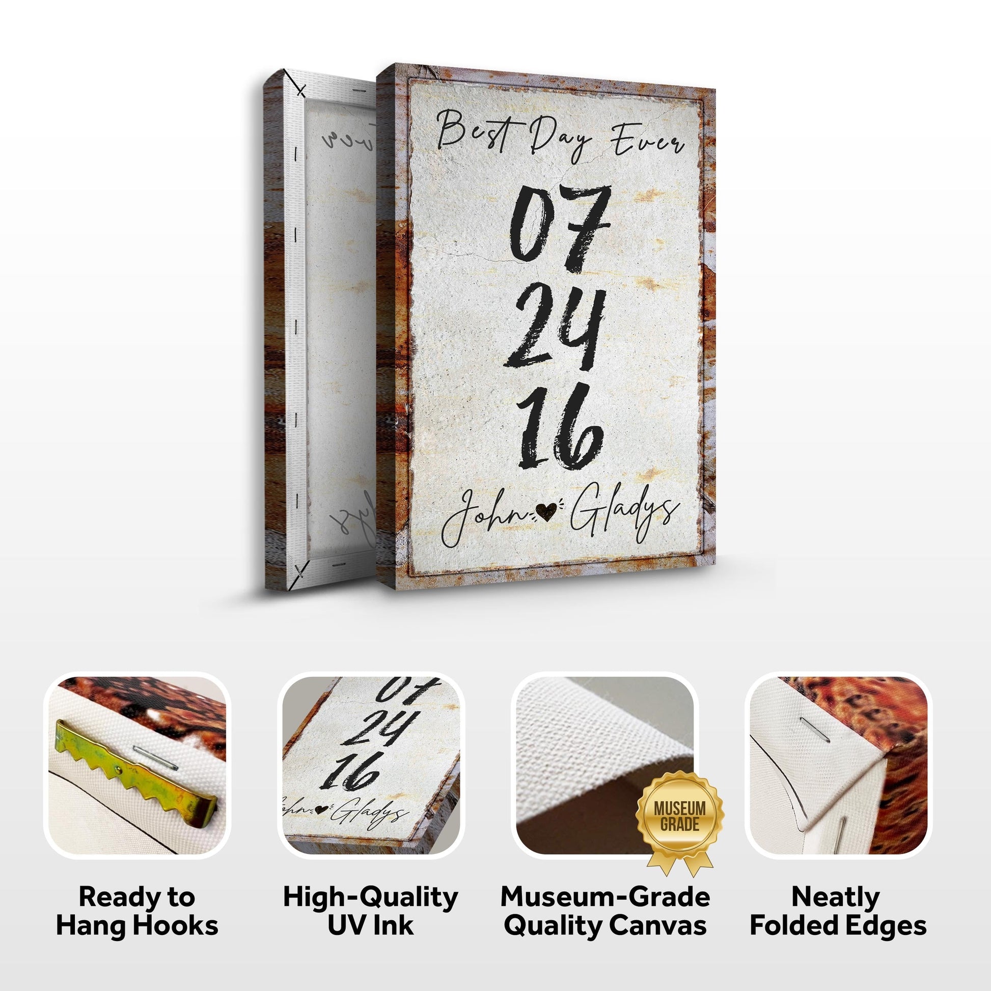 Best Day Ever sign canvas by Tailored Canvases, rustic framed countdown design for crafting on Tampa Home & Garden Store