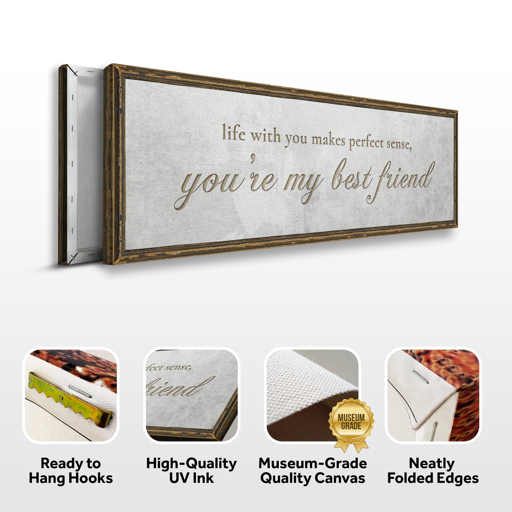 You Are My Bestfriend Sign canvas by Tailored Canvases, with distressed wood frame on Tampa Home & Garden Store
