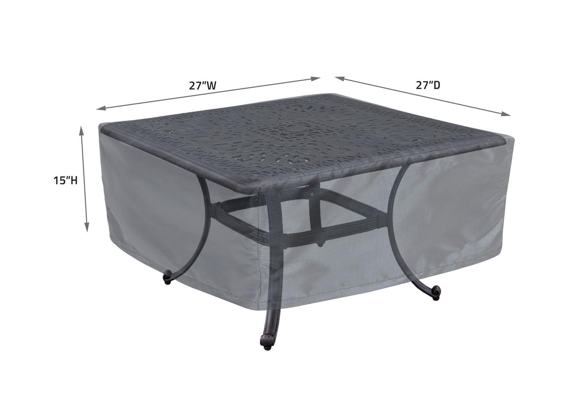 Occasional Table Cover Mercury gray 27W x 27D x 15H by Shield Outdoor Covers outdoor furniture cover on Tampa Home & Garden Store