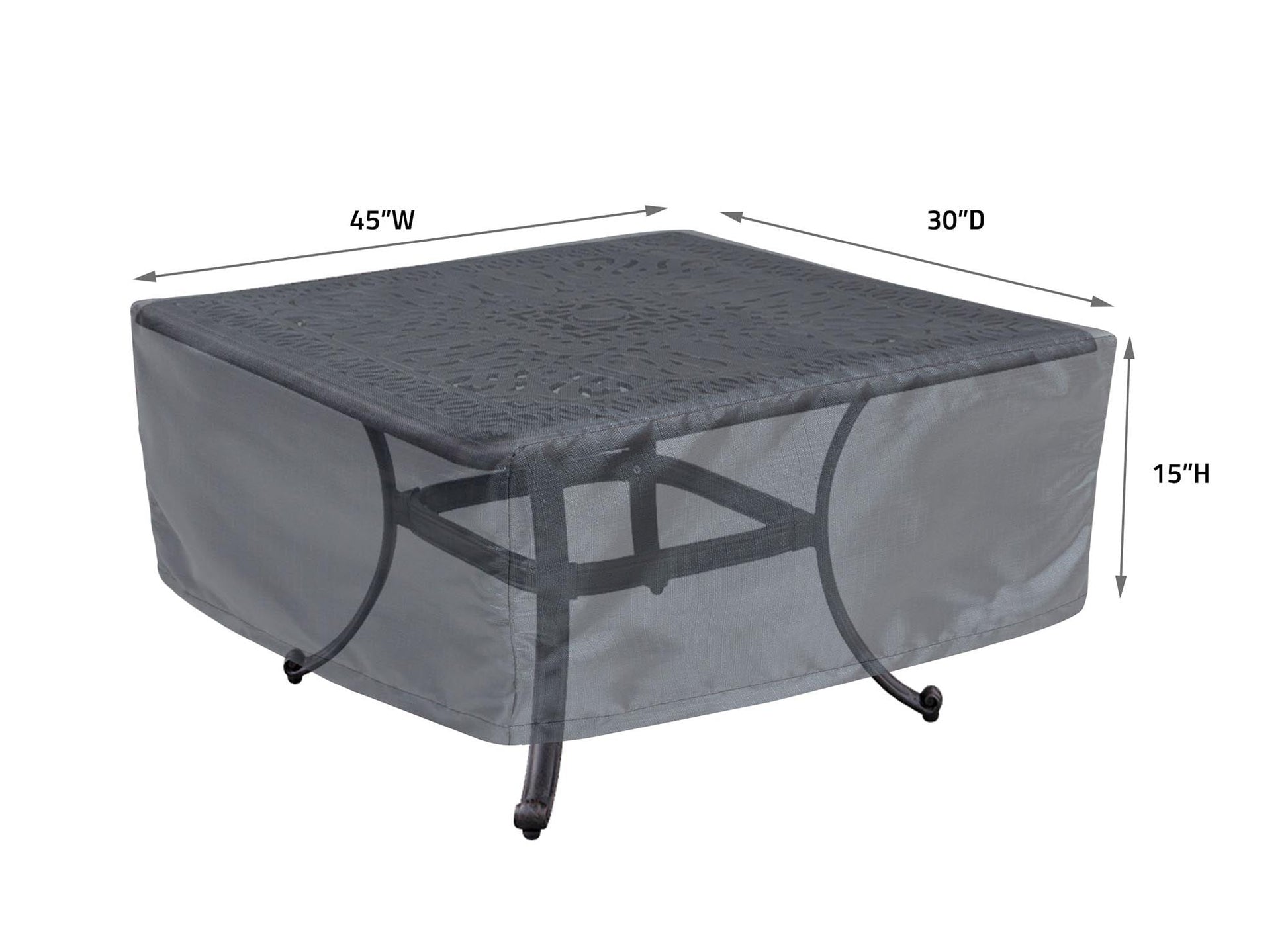 Accent table cover Mercury gray for 30x45 inch outdoor occasional table 15H on Tampa Home & Garden Store
