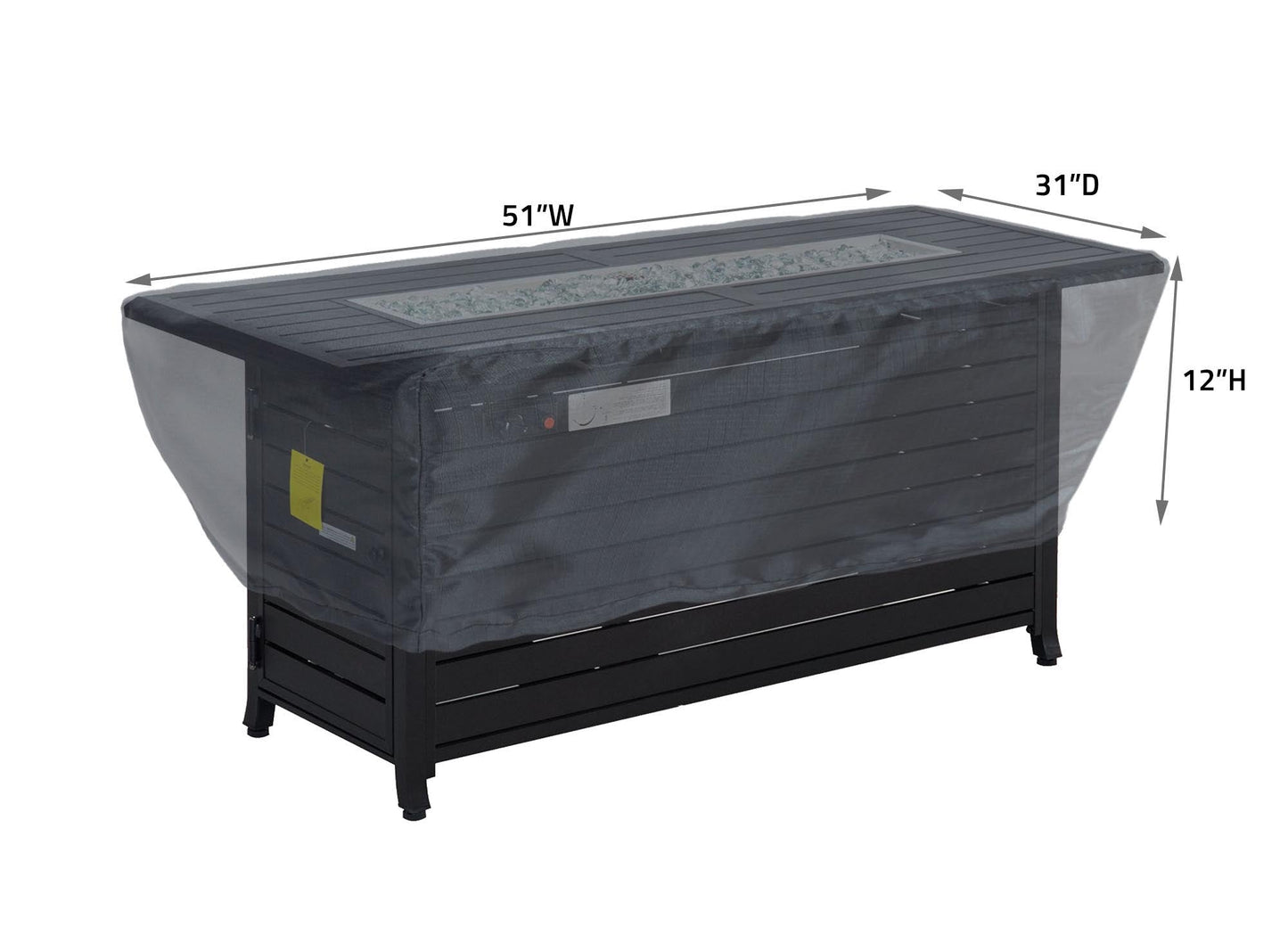 Fire Pit Cover Rectangle 50x30 Mercury by Shield Outdoor Covers on Tampa Home & Garden Store