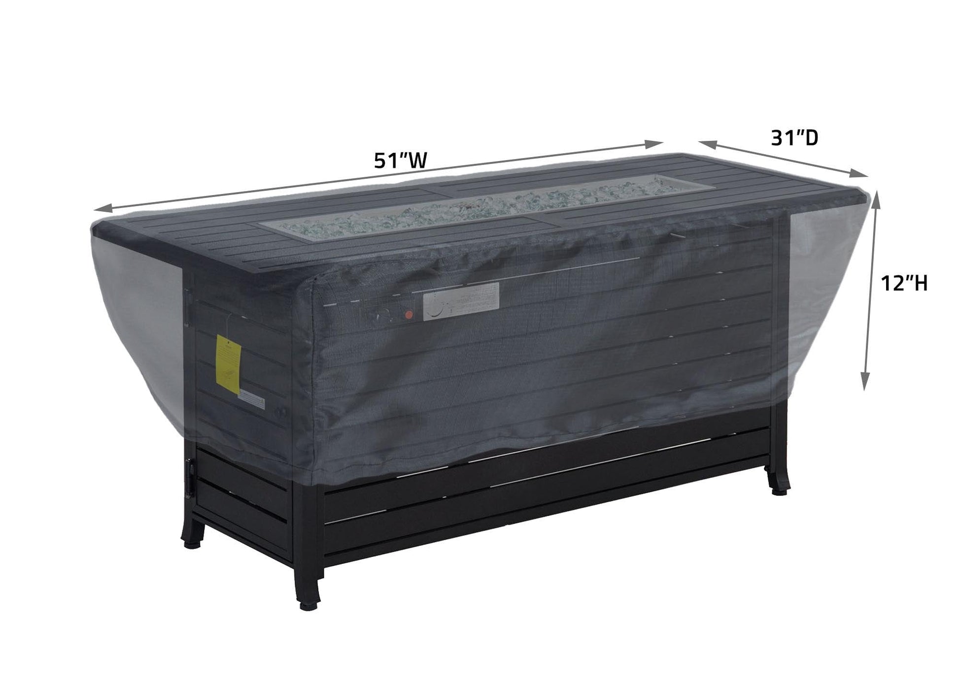 Fire Pit Cover Rectangle 50x30 Mercury by Shield Outdoor Covers on Tampa Home & Garden Store