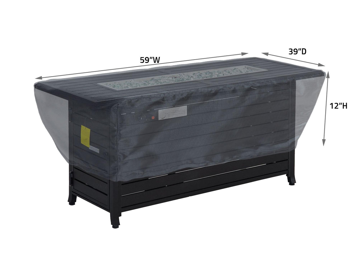 Fire pit cover rectangle 59W x 39D x 12H Mercury by Shield Outdoor Covers on Tampa Home & Garden Store