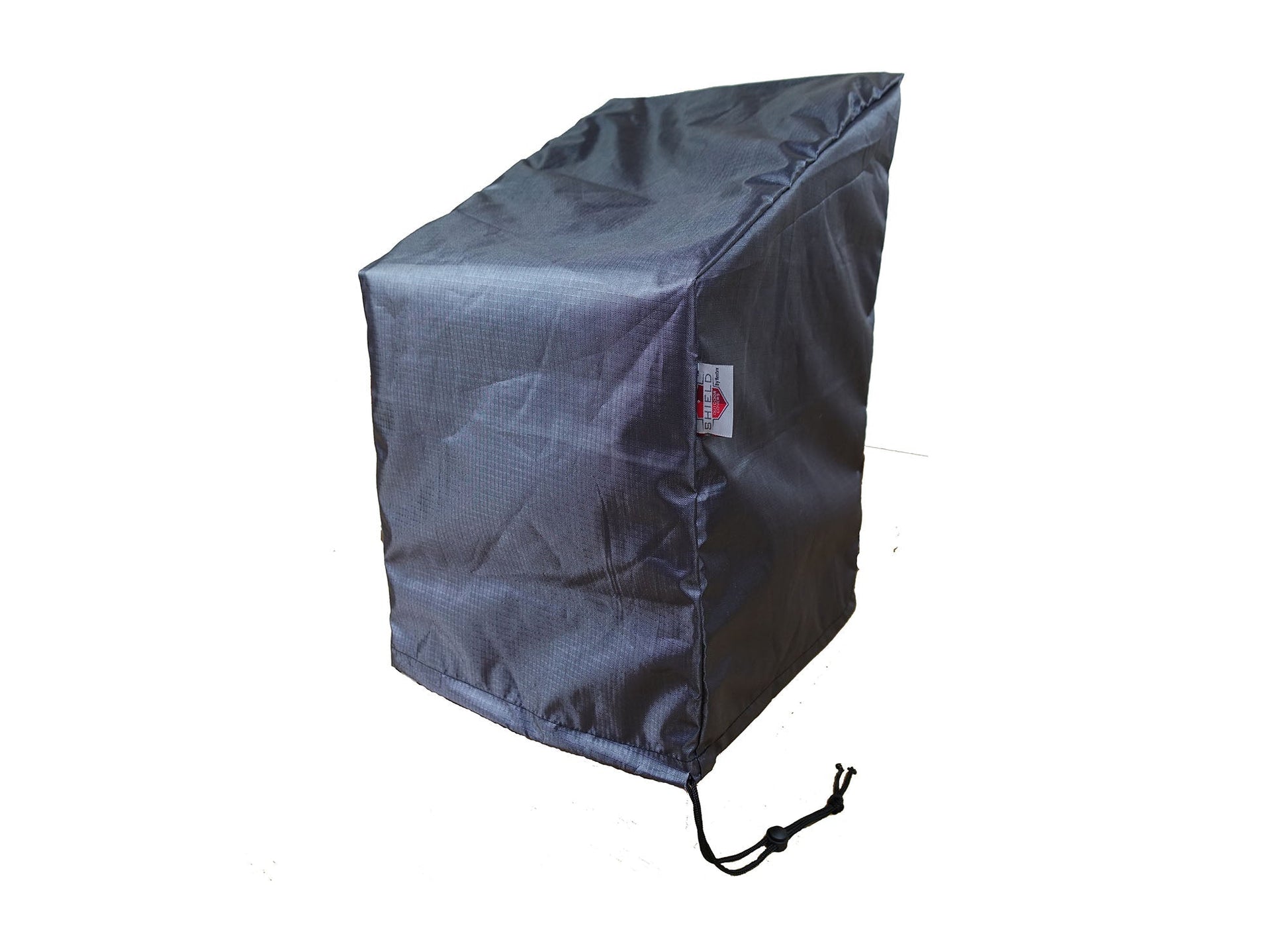 Barstool/Stacked Dining Chair Cover Mercury by Shield Outdoor Covers in dark gray fabric on Tampa Home & Garden Store