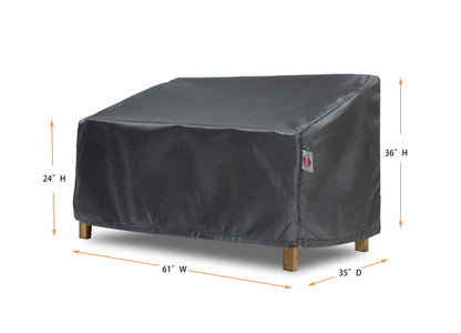 Loveseat Cover Mercury by Shield Outdoor Covers in gray, 62.5W x 35D x 24/36H on Tampa Home & Garden Store