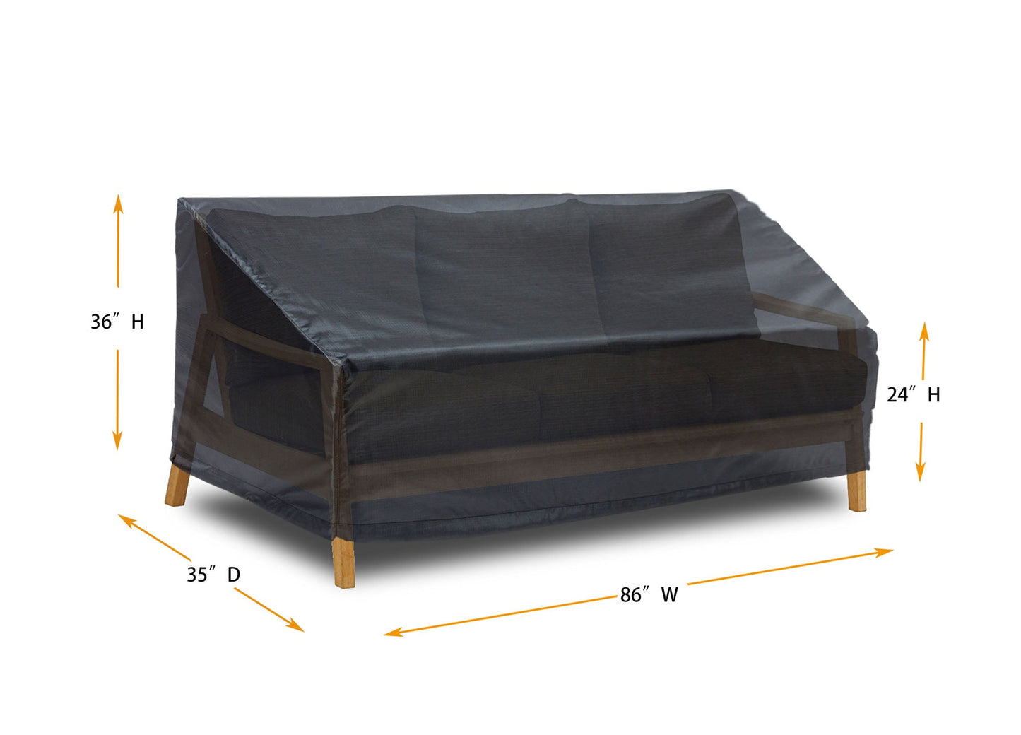 Sofa Cover Medium Shield Outdoor Covers Gold 86W x 35D x 24/36H for outdoor sofa on Tampa Home & Garden Store