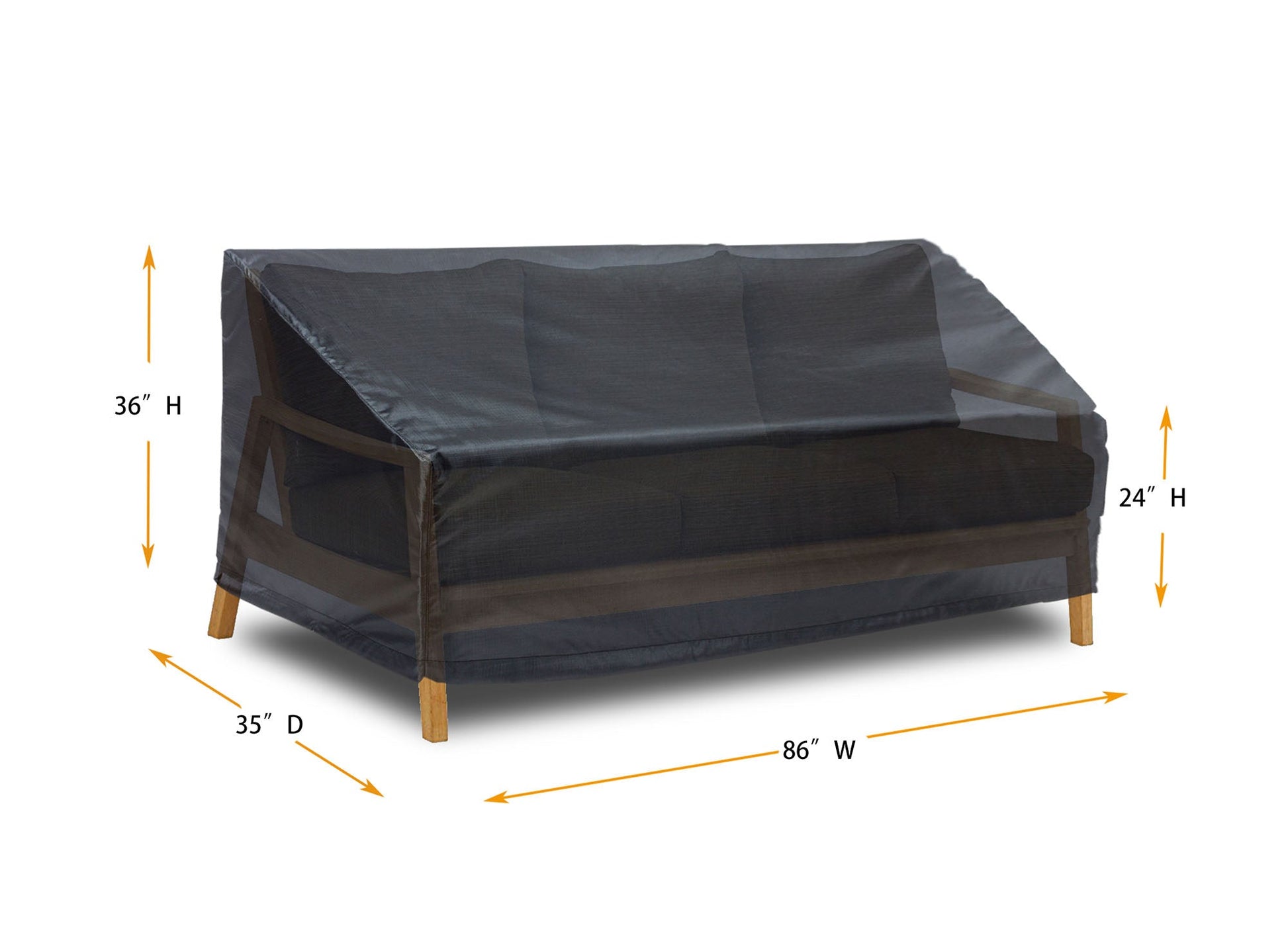 Sofa Cover Medium Shield Outdoor Covers Gold 86W x 35D x 24/36H for outdoor sofa on Tampa Home & Garden Store