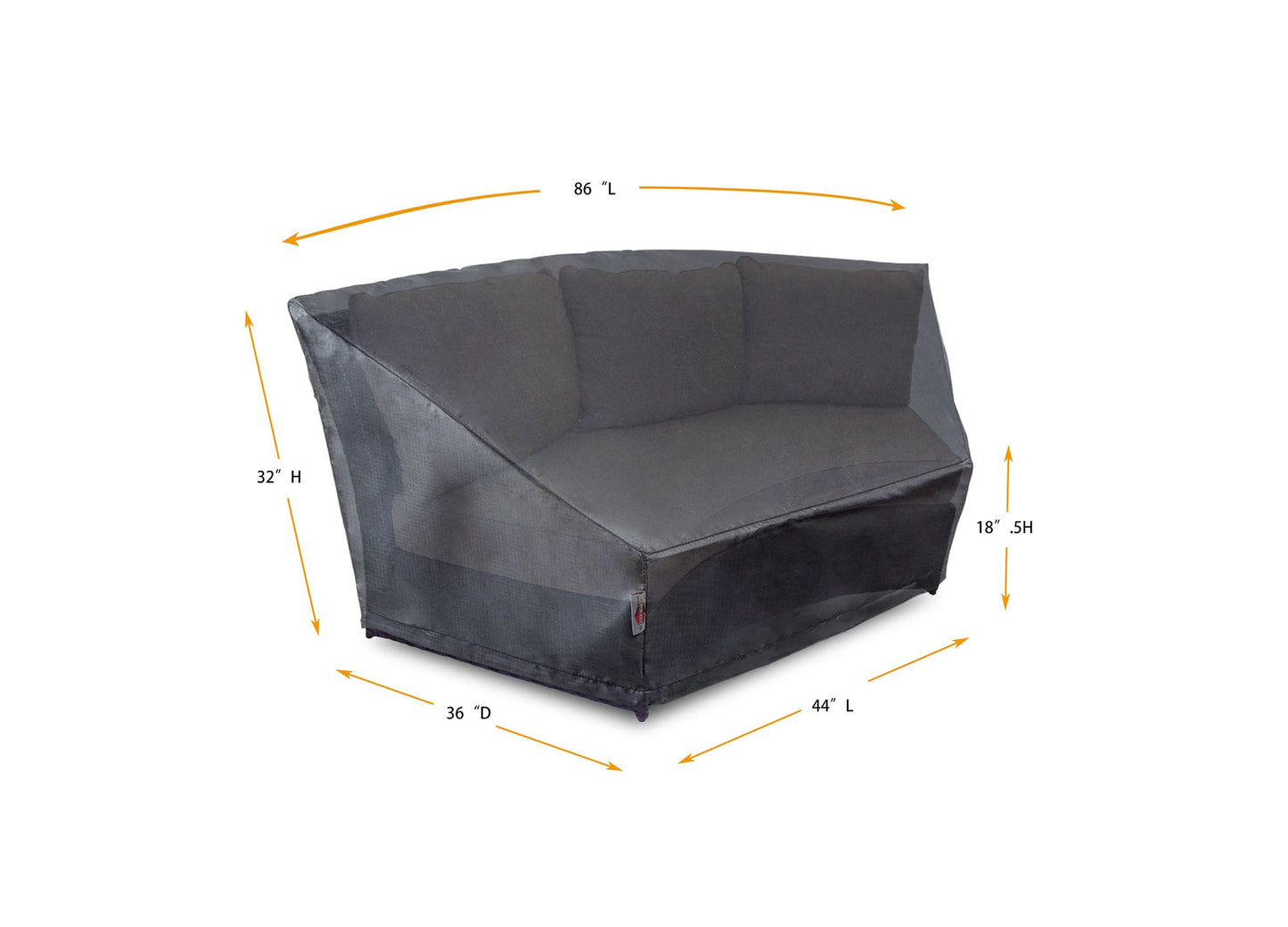 Circular Wicker Sofa Cover Mercury by Shield Outdoor Covers, outdoor furniture cover 86/45L x 36D x 32H on Tampa Home & Garden Store