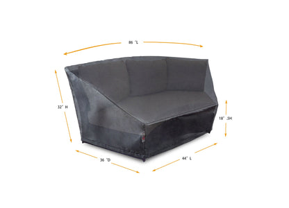 Circular Wicker Sofa Cover Mercury by Shield Outdoor Covers, outdoor furniture cover 86/45L x 36D x 32H on Tampa Home & Garden Store