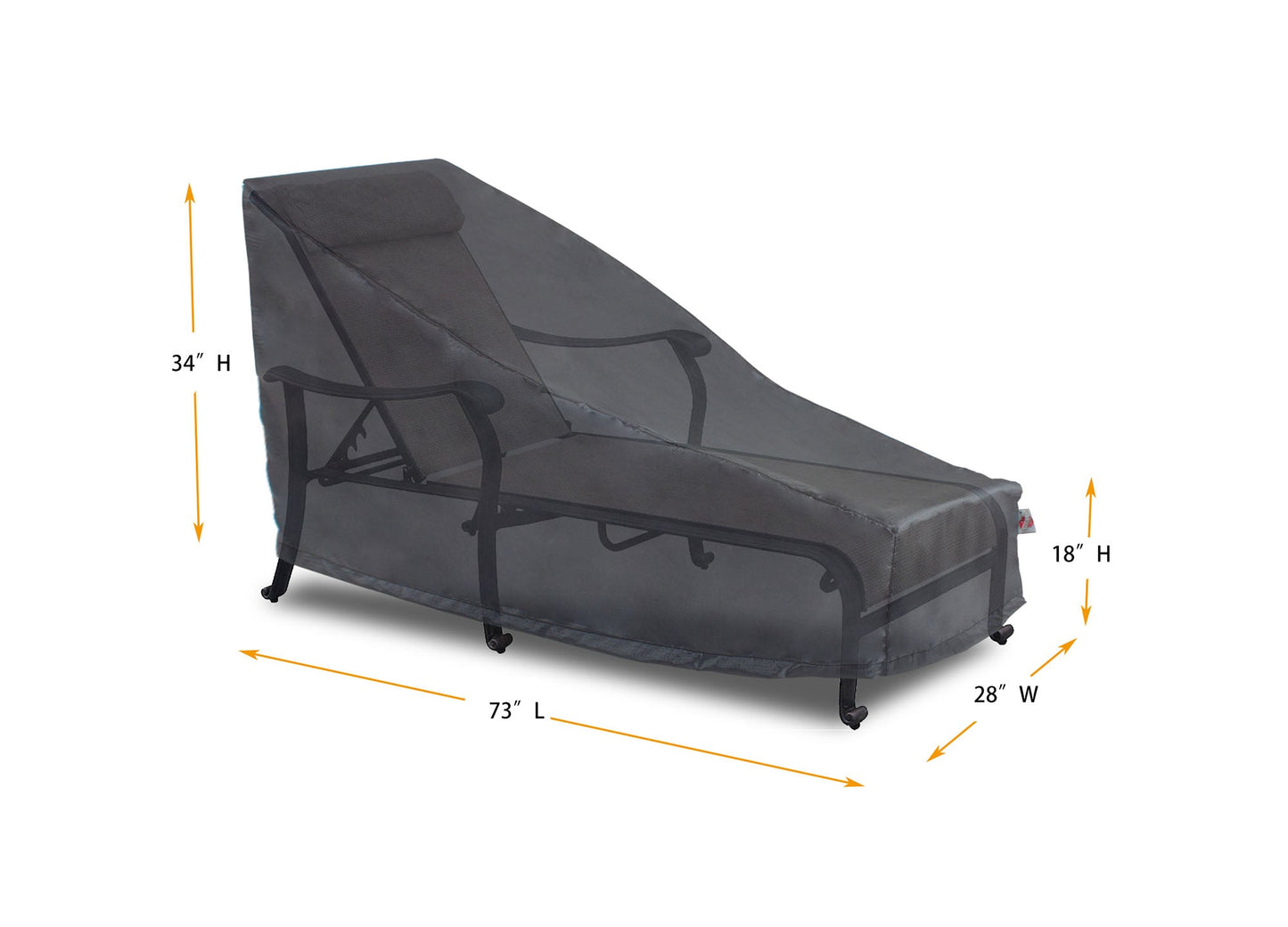 Chaise Lounge Cover Mercury by Shield Outdoor Covers gray 73in L x 28in W 18in/22.5in/37in H on Tampa Home & Garden Store