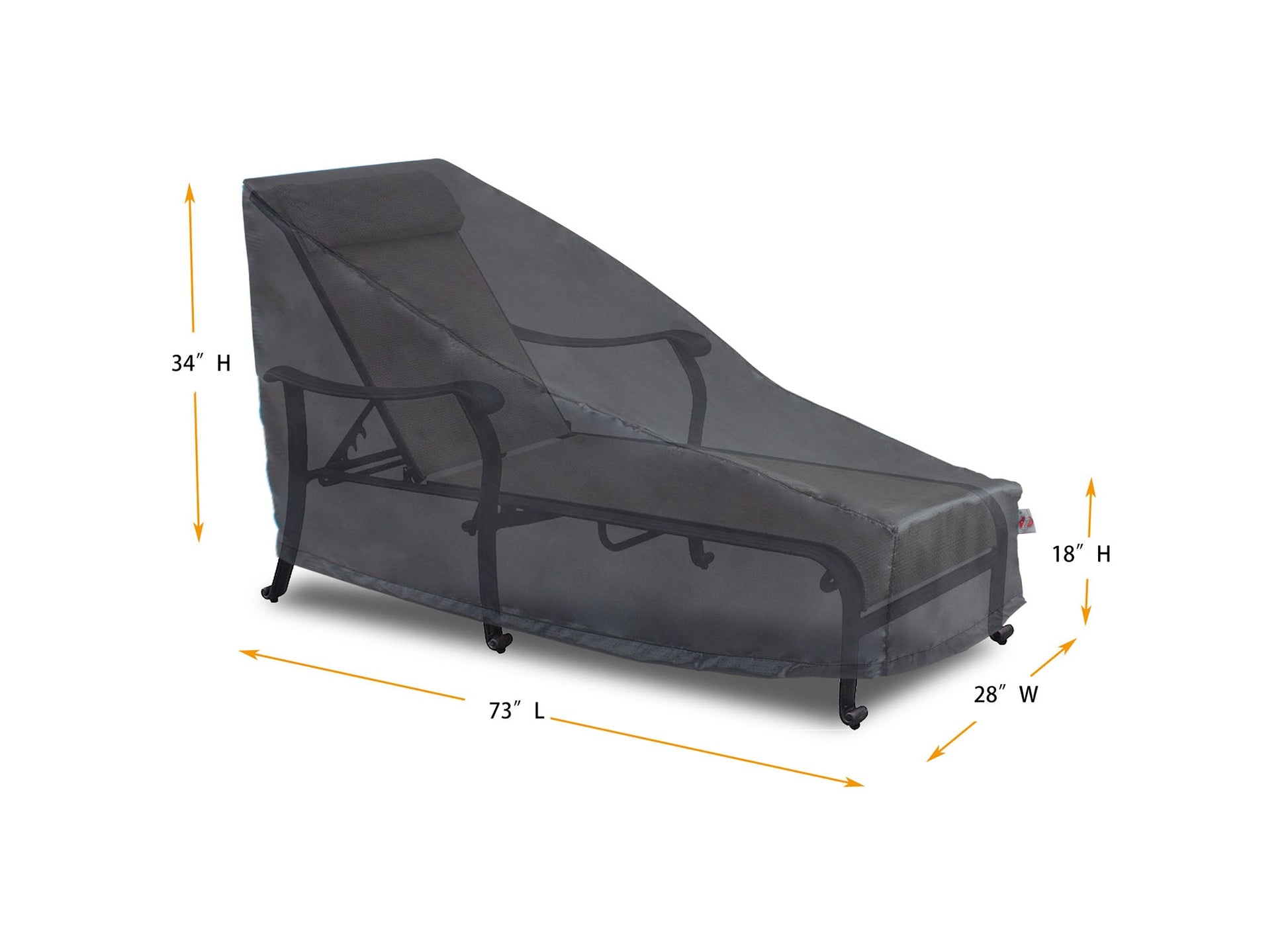 Chaise Lounge Cover Mercury by Shield Outdoor Covers gray 73in L x 28in W 18in/22.5in/37in H on Tampa Home & Garden Store