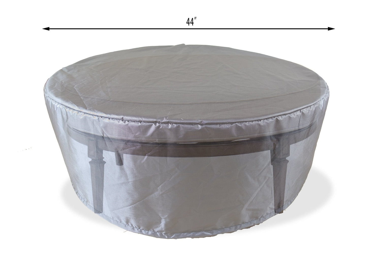 Round Ottoman Cover 44in Dia Mercury gray for outdoor furniture Shield Outdoor Covers on Tampa Home & Garden Store