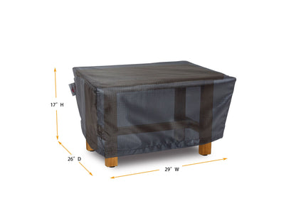 Ottoman Cover Rectangle in gold by Shield Outdoor Covers for outdoor furniture 29W x 26D x 17H on Tampa Home & Garden Store