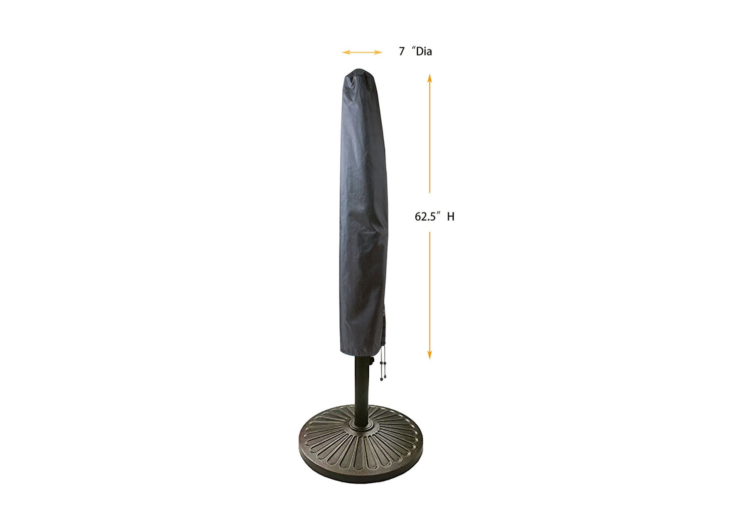 Umbrella Cover Market Style 9' round dark gray outdoor cover for umbrella on stand on Tampa Home & Garden Store