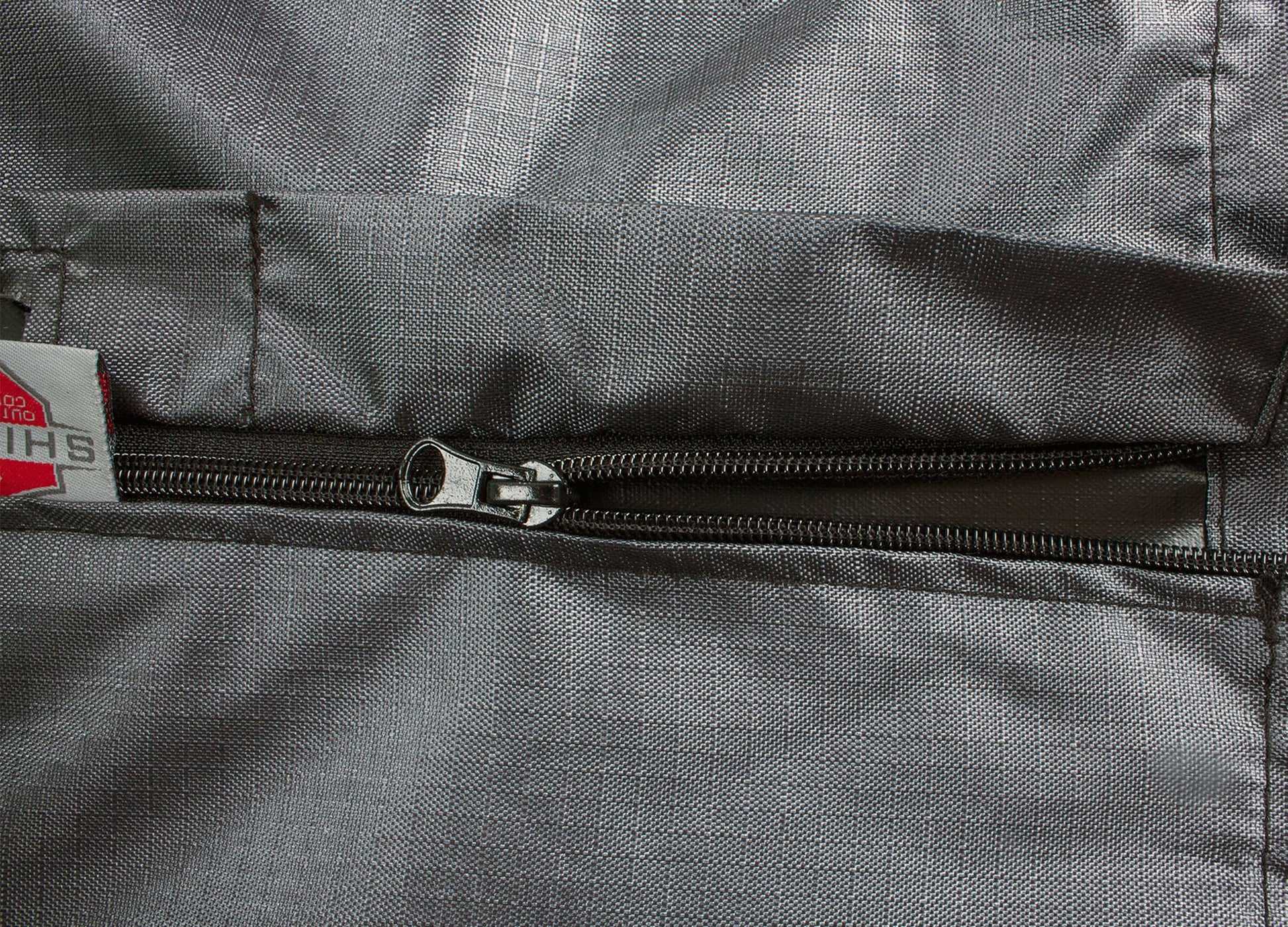 Umbrella Cover X-Large Market Mercury gray fabric with zipper Shield Outdoor Covers tag on Tampa Home & Garden Store