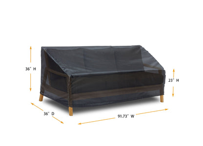 Large Shield Outdoor Covers Mercury sofa cover in dark gray for 91.73W x 36D x 23H outdoor sofa on Tampa Home & Garden Store