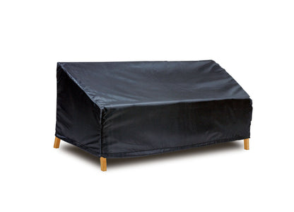 Large black sofa cover over a patio sofa with wooden legs; fits 91.73W x 36D x 23/36H on Tampa Home & Garden Store