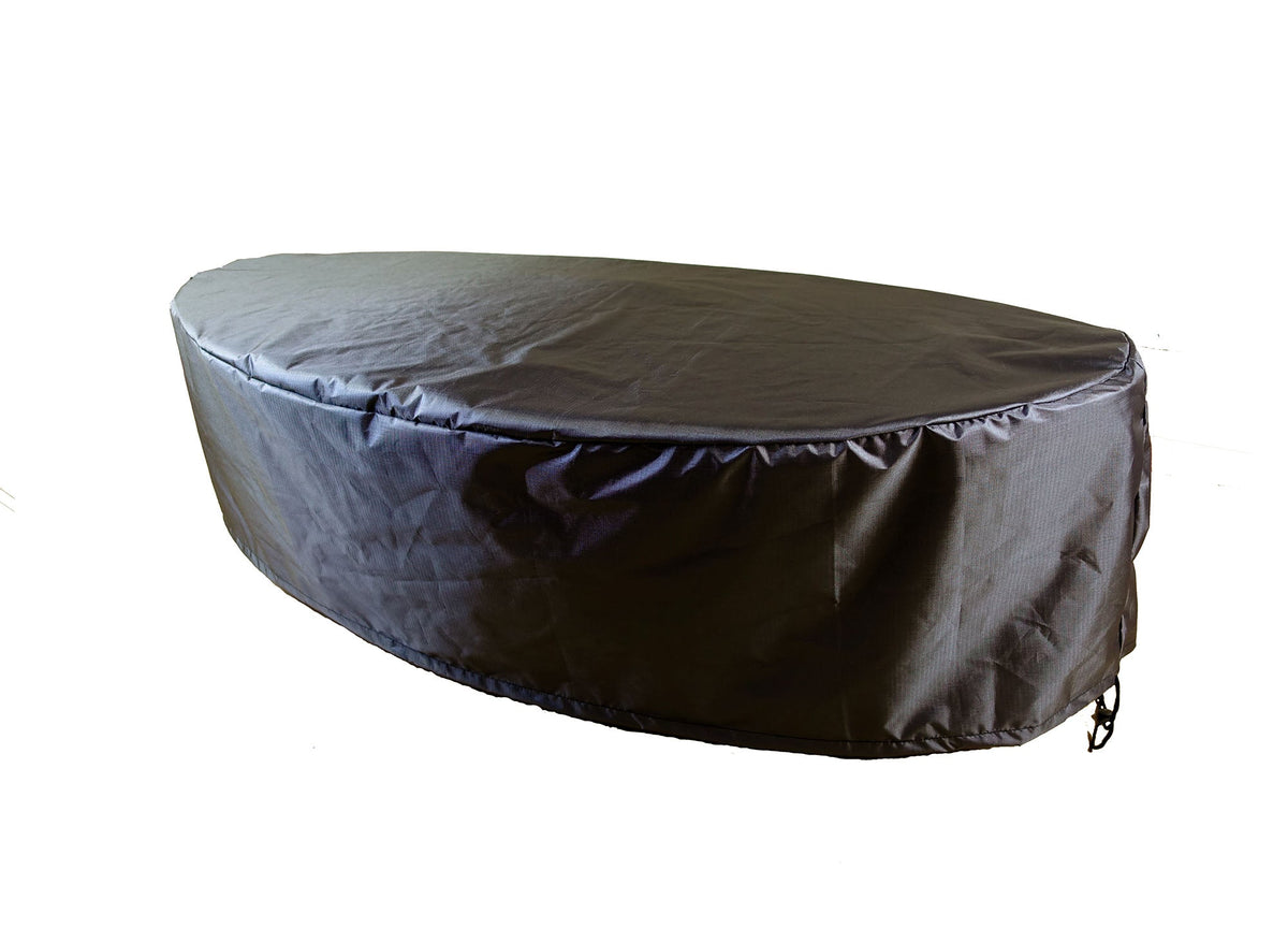 Small rectangle dining table cover in Mercury by Shield Outdoor Covers, outdoor furniture cover 105W x 60D x 32H on Tampa Home & Garden Store
