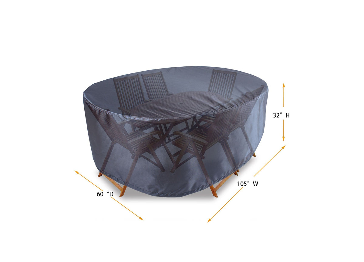 Mercury gray dining table cover by Shield Outdoor Covers, rectangular 105W x 60D x 32H on Tampa Home & Garden Store