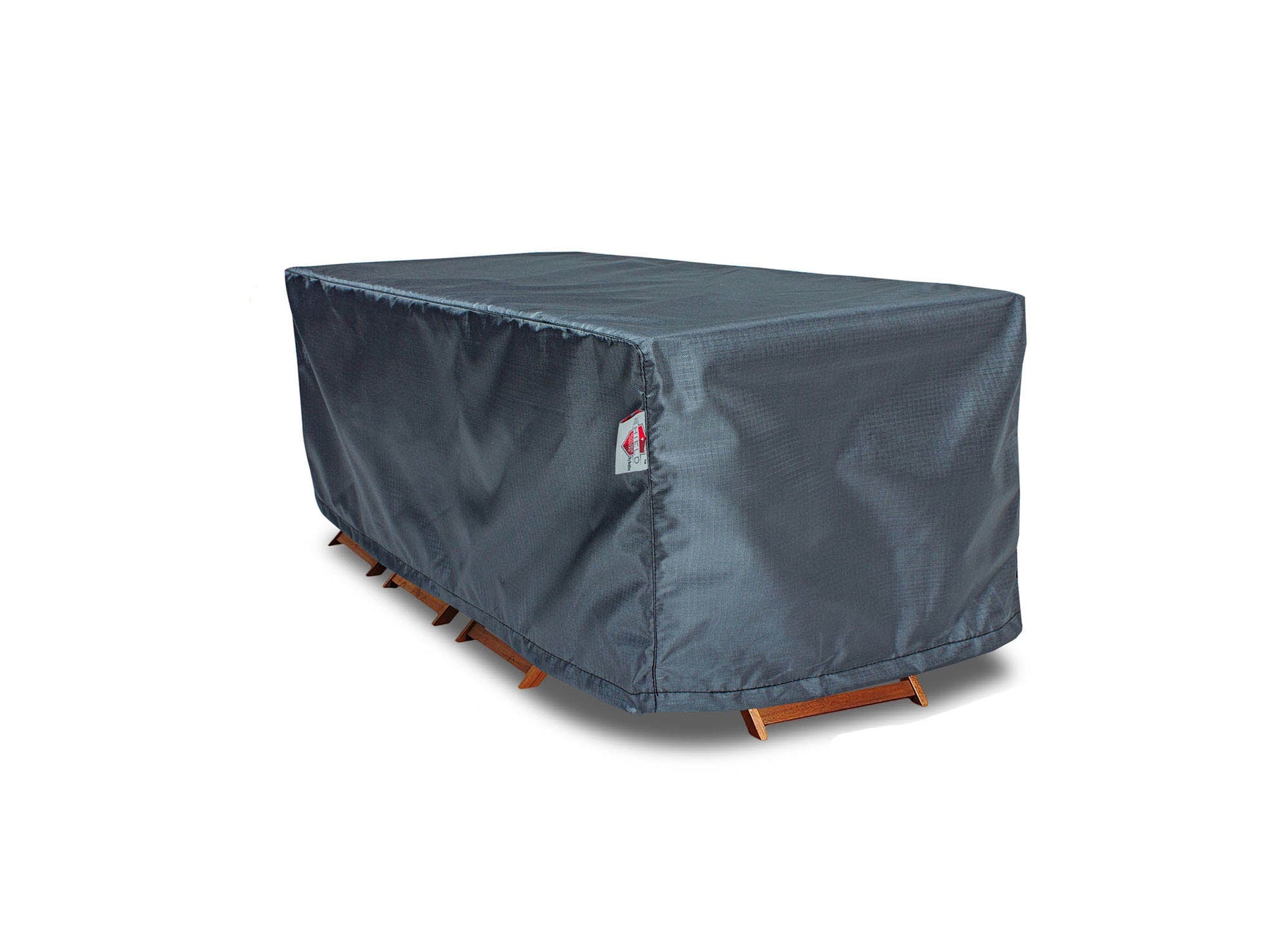 Rectangular dining table cover 120W x 78D x 32H in dark gray by Shield Outdoor Covers on Tampa Home & Garden Store