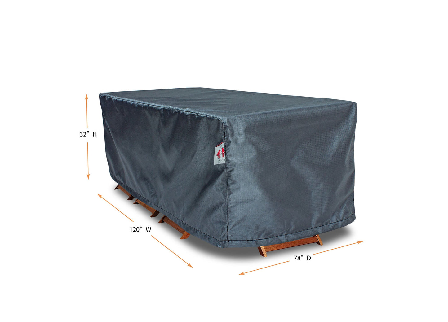 Dining Set Cover Rectangle 120W x 78D x 32H dark gray Shield Outdoor Covers on Tampa Home & Garden Store