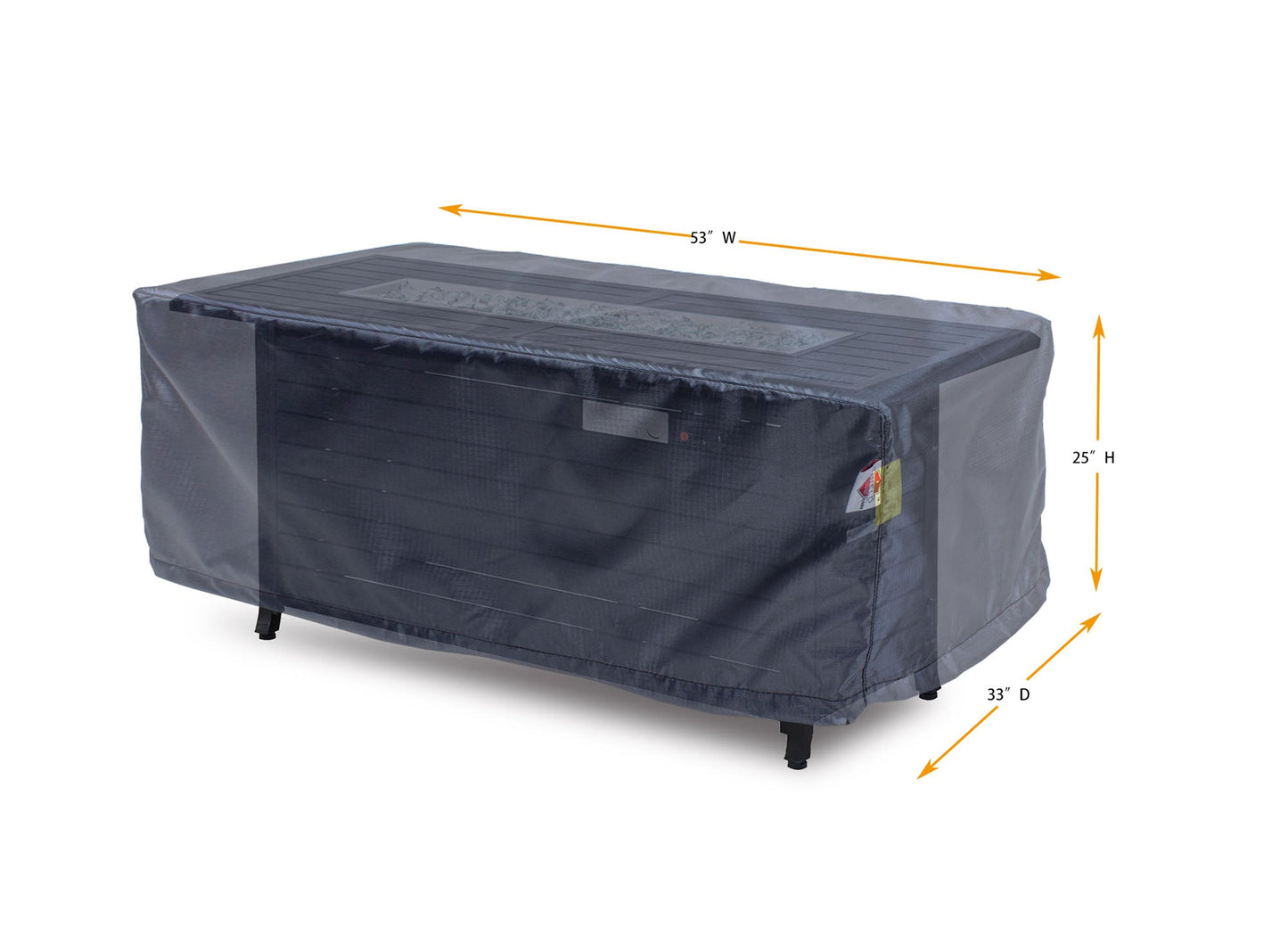 Rectangle Fire Table Cover Mercury 53W x 33D x 25H by Shield Outdoor Covers on Tampa Home & Garden Store
