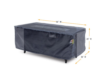Shield Outdoor Covers 56W x 36D x 25H rectangle fire table cover dark gray on Tampa Home & Garden Store
