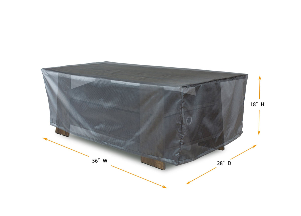 Mercury gray coffee table cover Shield Outdoor Covers, 56W x 28D x 18H on Tampa Home & Garden Store