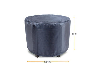 Round fire table cover Mercury by Shield Outdoor Covers, 36.5 Dia x 25 H, navy fabric on Tampa Home & Garden Store