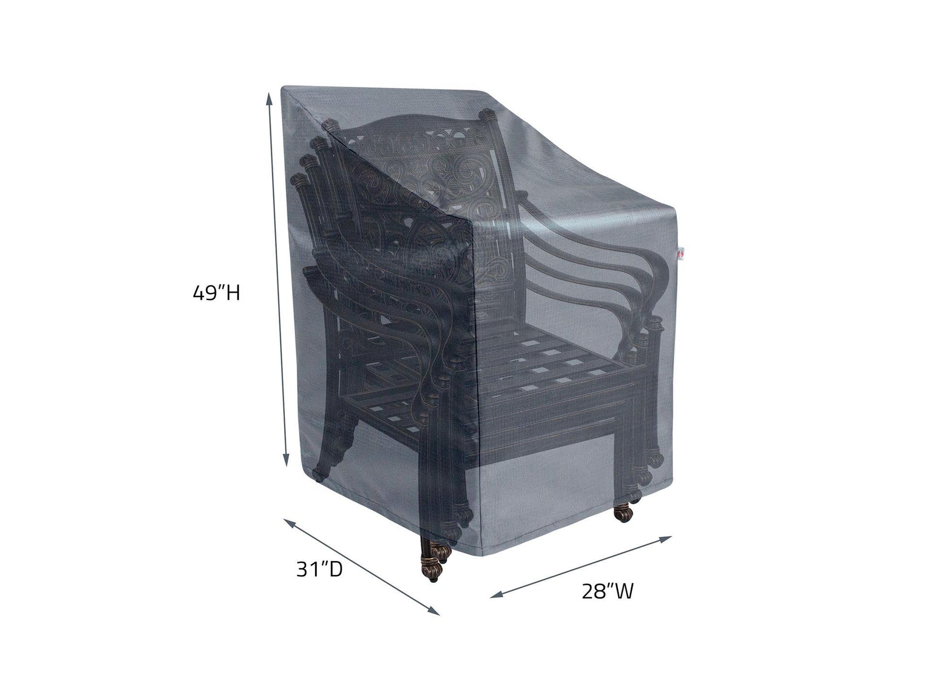 Stacked chair cover Mercury by Shield Outdoor Covers, outdoor furniture cover 28W x19D x46H on Tampa Home & Garden Store