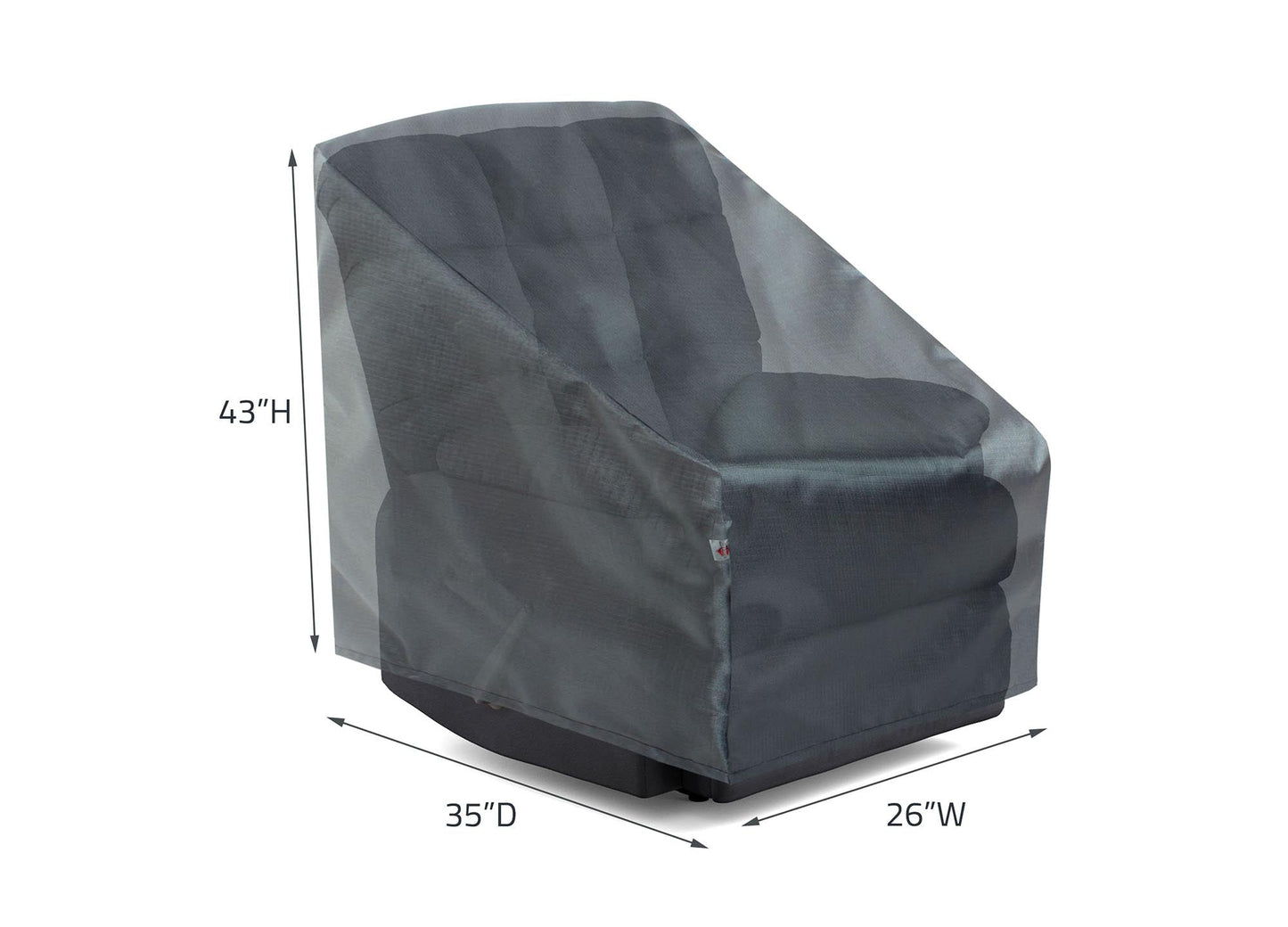 Recliner chair cover Mercury by Shield Outdoor Covers, gray, 26W x 35D x 43H on Tampa Home & Garden Store