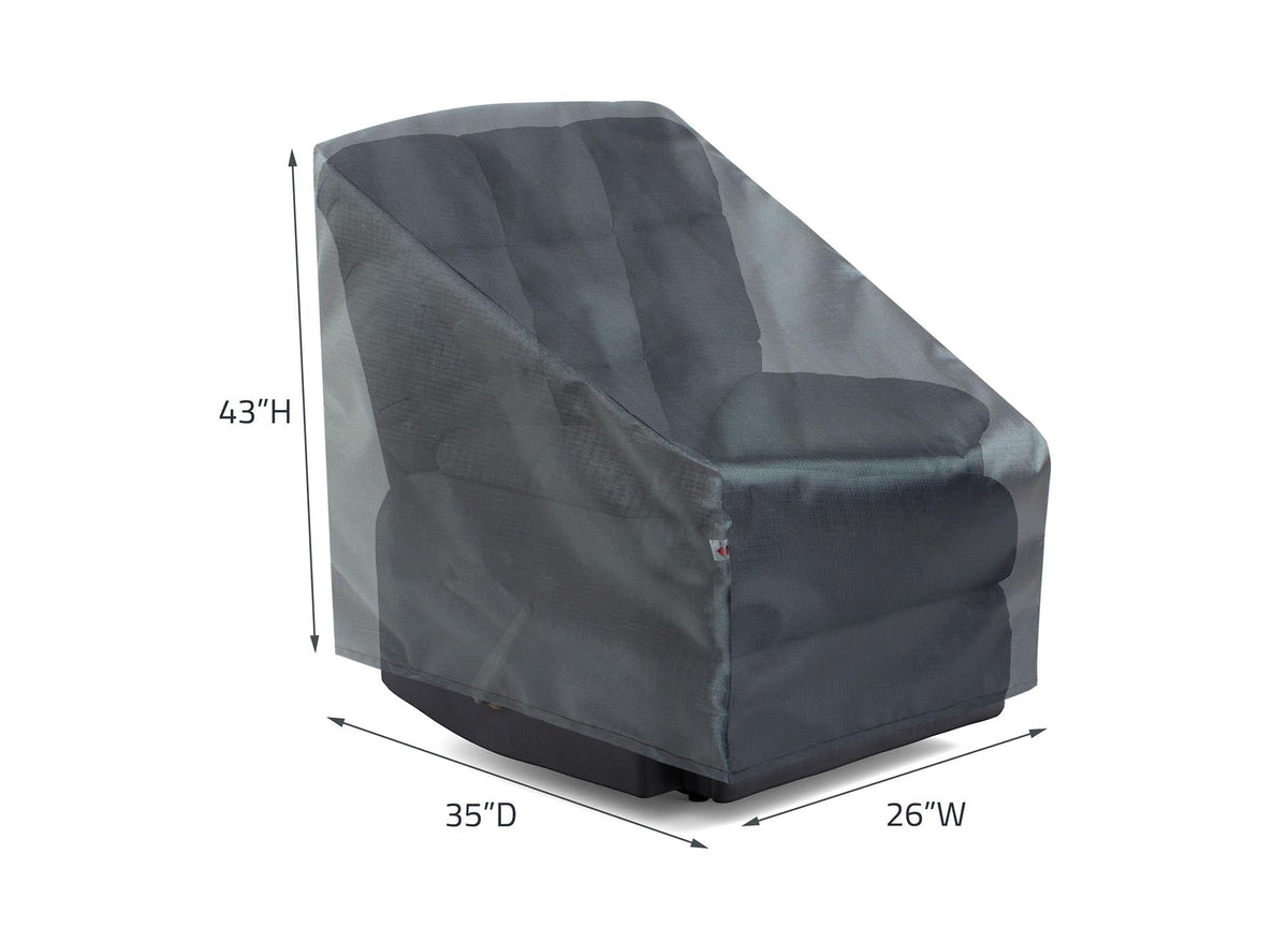 Recliner chair cover Mercury by Shield Outdoor Covers, gray, 26W x 35D x 43H on Tampa Home & Garden Store