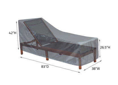 Chaise Lounge Cover Large 38W x 83D x 42H Mercury Shield Outdoor Covers gray cover on Tampa Home & Garden Store