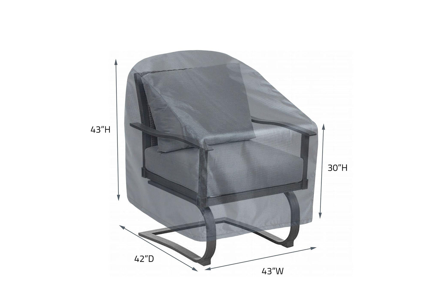 Lounge chair cover X Large Mercury 43W x 42D x 43H Shield Outdoor Covers on Tampa Home & Garden Store