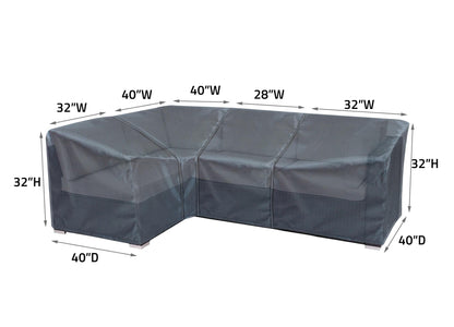 Modular Right End Mercury Shield Outdoor Covers for sectional cover gray outdoor furniture on Tampa Home & Garden Store